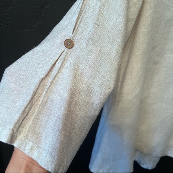 Paper Lacer women blouse Size: S color: Beige 100% Linen - Picture 6 of 11